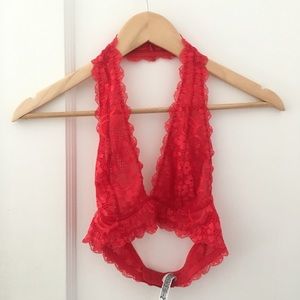 Galloon Lace Halter Bra